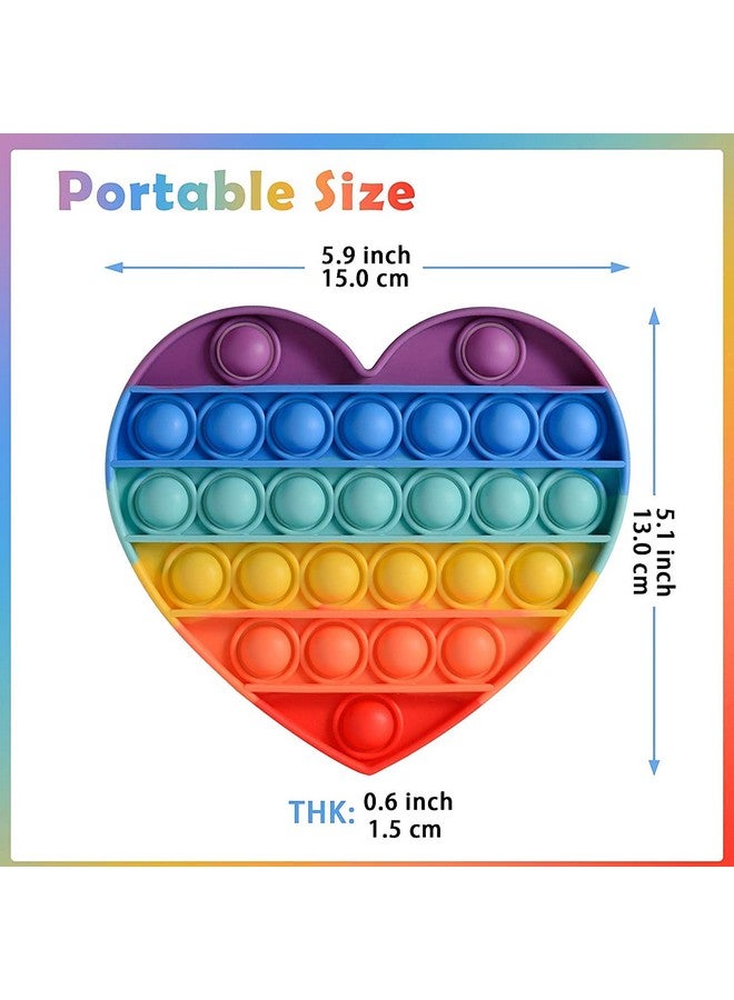 VikriDA Silicone Pops Bubble Sensory Fidget Toy Funny Desktop Game Soft Squeeze Toy (Heart pop it) - Image 2