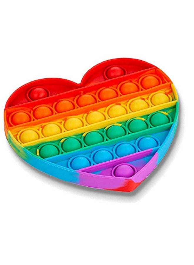 VikriDA Silicone Pops Bubble Sensory Fidget Toy Funny Desktop Game Soft Squeeze Toy (Heart pop it) - Image 4