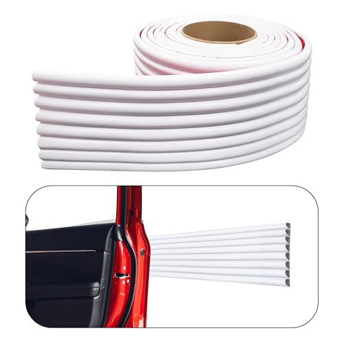 Rubber Bond Garage Wall Protectors - 4in x 12ft Strong Self-Adhesive Rubber Bumper Protectors for Garage Walls - Waterproof and Anti-Scratch Garage Wall Protector for Car Doors (White) - Image 1