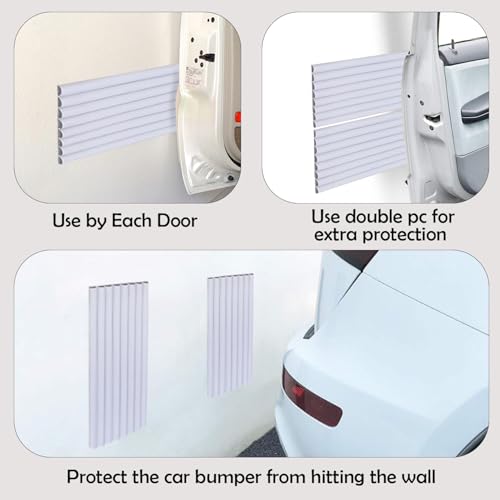 Rubber Bond Garage Wall Protectors - 4in x 12ft Strong Self-Adhesive Rubber Bumper Protectors for Garage Walls - Waterproof and Anti-Scratch Garage Wall Protector for Car Doors (White) - Image 4