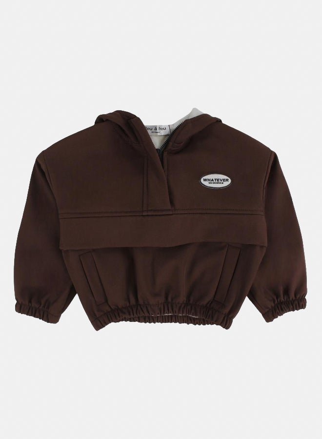 Unisex Waterproof Hoodie – Brown - Image 1