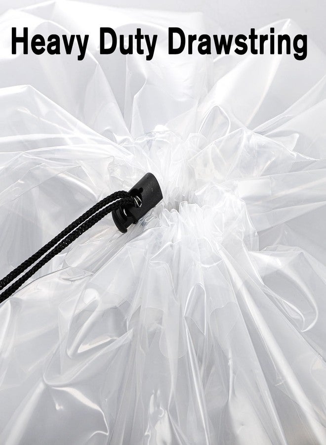 Fasmov 8 Pack 31x62 inches Extra Large Clear Drawstring Plastic Bags, Big Giant Storage Bags, Multi-Purpose Dust Covers Drawstring Plastic Bags for Luggage, Suitcase, Furniture, Reusable - Image 3