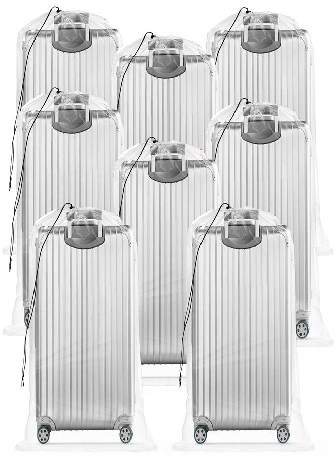 Fasmov 8 Pack 31x62 inches Extra Large Clear Drawstring Plastic Bags, Big Giant Storage Bags, Multi-Purpose Dust Covers Drawstring Plastic Bags for Luggage, Suitcase, Furniture, Reusable - Image 1