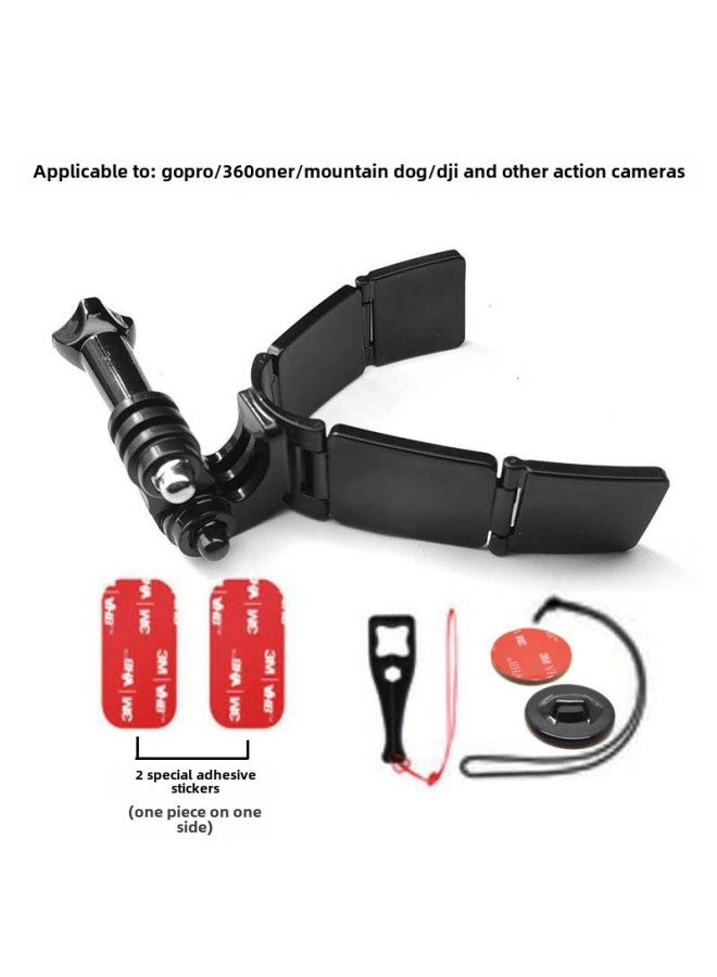 Generic Digital Computer Sports Camera Accessories - Lens Hood For Gopro Hero 4 3 3 2 1 - Prevents Light Leakage Lens Flare-Color:Hinge Type Helmet Chin Bracket (including 2 Pieces Of Glue) Color Box - Image 1