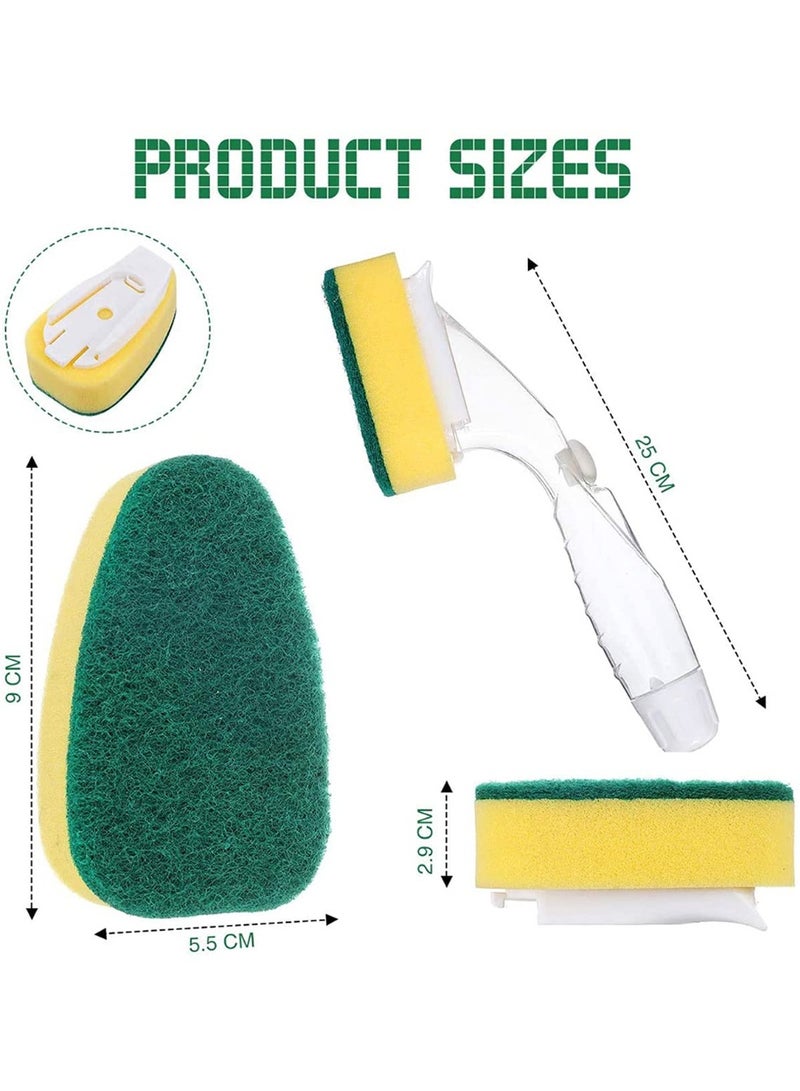 رؤوس استبدال إسفنجية متينة لعصا تنظيف الأطباق لإسفنجة تنظيف حوض المطبخ - Image 2