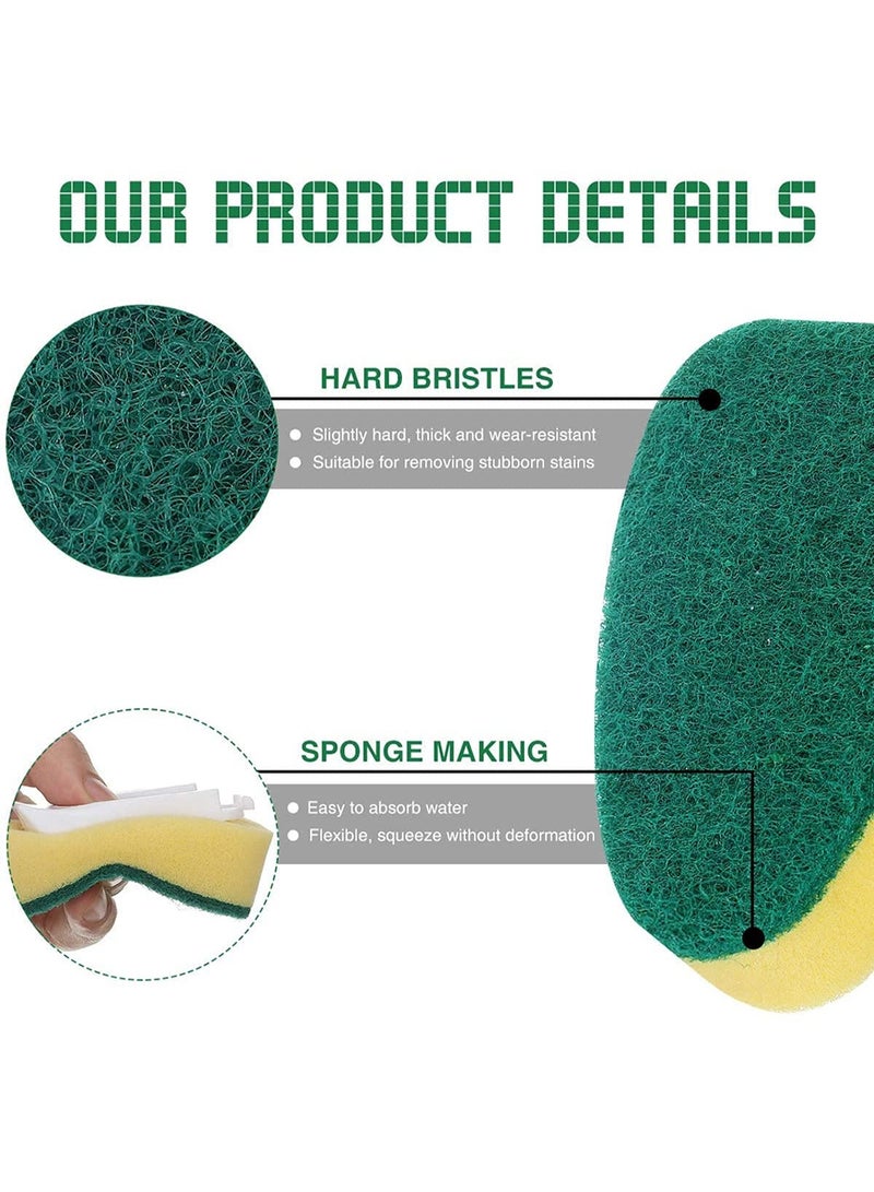 رؤوس استبدال إسفنجية متينة لعصا تنظيف الأطباق لإسفنجة تنظيف حوض المطبخ - Image 3