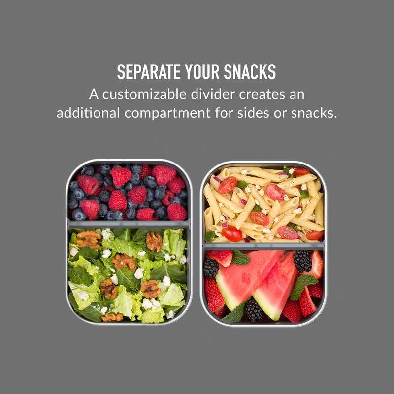 Bentgo® MicroSteel® Leak-Proof Lunch Box - Microwave-Safe, Oven-Safe, Bento-Style Container with Removable Divider, Airtight Lid, Sustainable Design, Odor & Stain Resistant (Stainless Steel) - Image 5