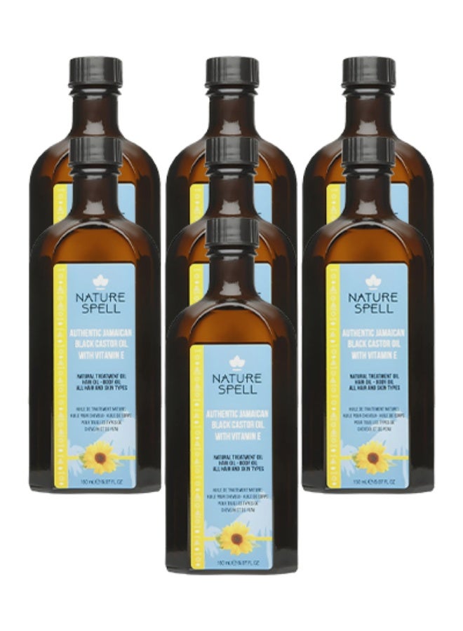 نايتشر سبيل 8 قطع زيت الخروع الأسود الجامايكي للشعر والبشرة مع فيتامين هـ 150 مل - Image 1