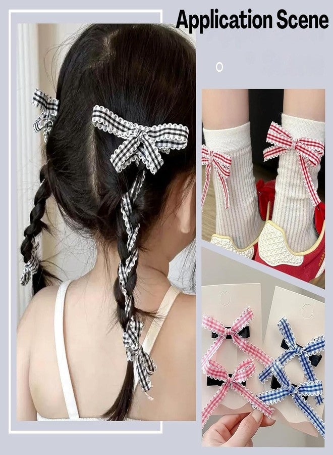 Homeaura Gingham Ribbon with Lace Edge - 1cm x 10 Yards Soft Shape-Holding Fabric for Versatile Crafts, Gift Wrapping & DIY Projects | Lace-Edge Detail | Soft & Durable | Multi-Purpose | Gift Decor | DIY Crafts | Home Accents - Image 5