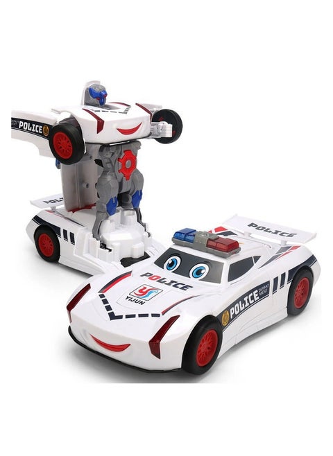 Transforming Robot Police Car Toy with Lights - Smart Police Car to Robot Toy for Kids and Toddlers, Bump and Go Action, Perfect for Boys Ages 3-5