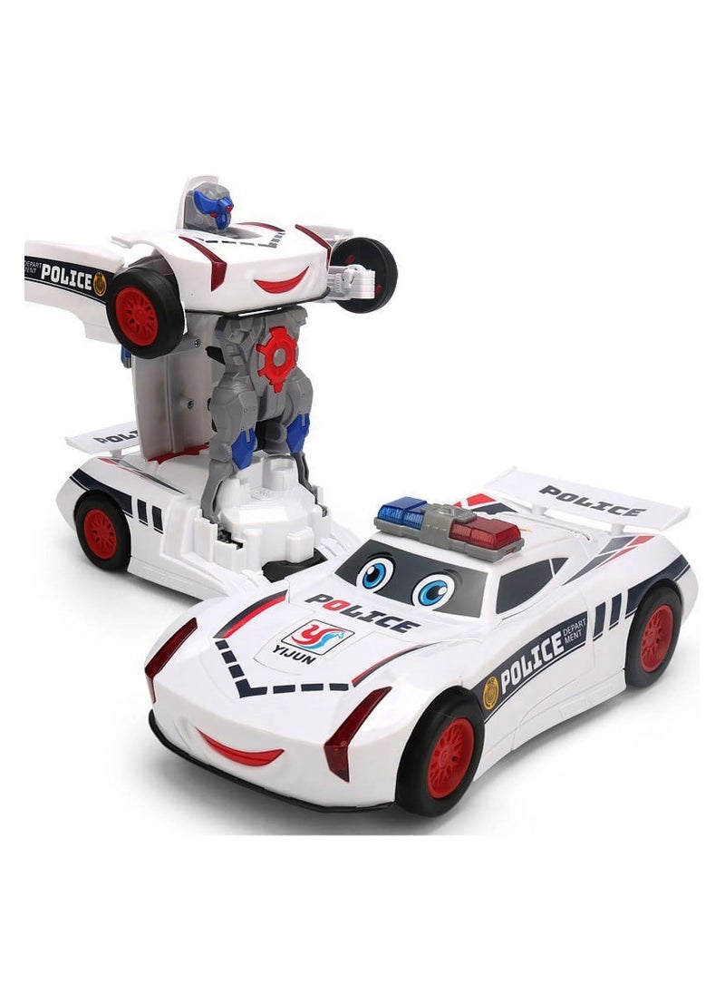 Transforming Robot Police Car Toy with Lights - Smart Police Car to Robot Toy for Kids and Toddlers, Bump and Go Action, Perfect for Boys Ages 3-5