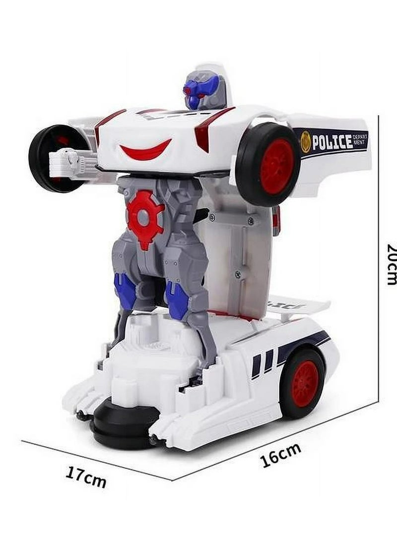 Transforming Robot Police Car Toy with Lights - Smart Police Car to Robot Toy for Kids and Toddlers, Bump and Go Action, Perfect for Boys Ages 3-5