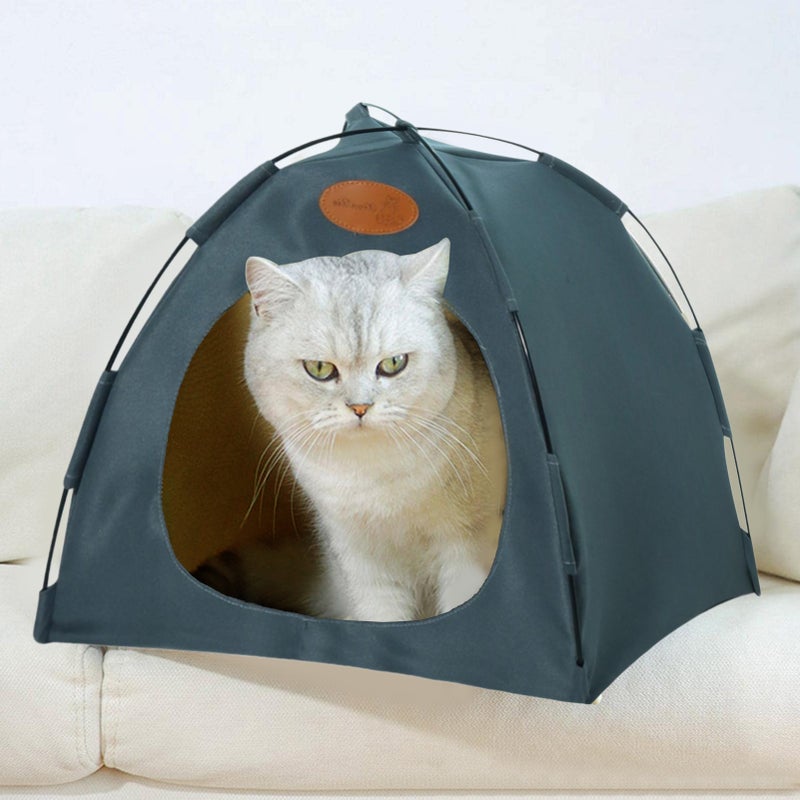 Cat Tents for Indoor Cats,Folding Enclosed Covered Dog Nest - Breathable Washable Pet Puppy Kennel Indoor Outdoor House Bed Tent with Double-Sided Cushion - Image 5