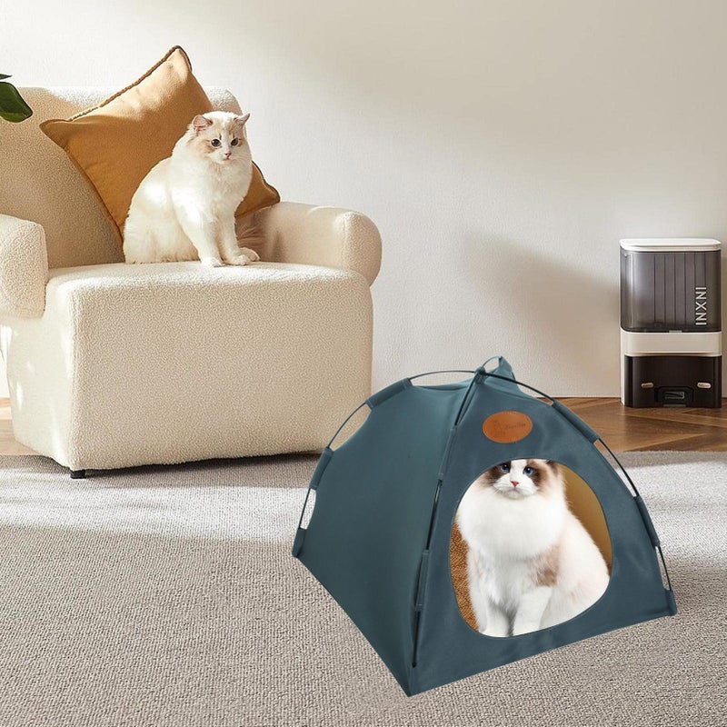 Cat Tents for Indoor Cats,Folding Enclosed Covered Dog Nest - Breathable Washable Pet Puppy Kennel Indoor Outdoor House Bed Tent with Double-Sided Cushion - Image 4