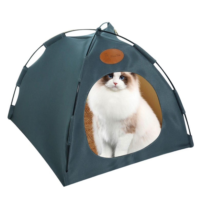 Cat Tents for Indoor Cats,Folding Enclosed Covered Dog Nest - Breathable Washable Pet Puppy Kennel Indoor Outdoor House Bed Tent with Double-Sided Cushion - Image 1