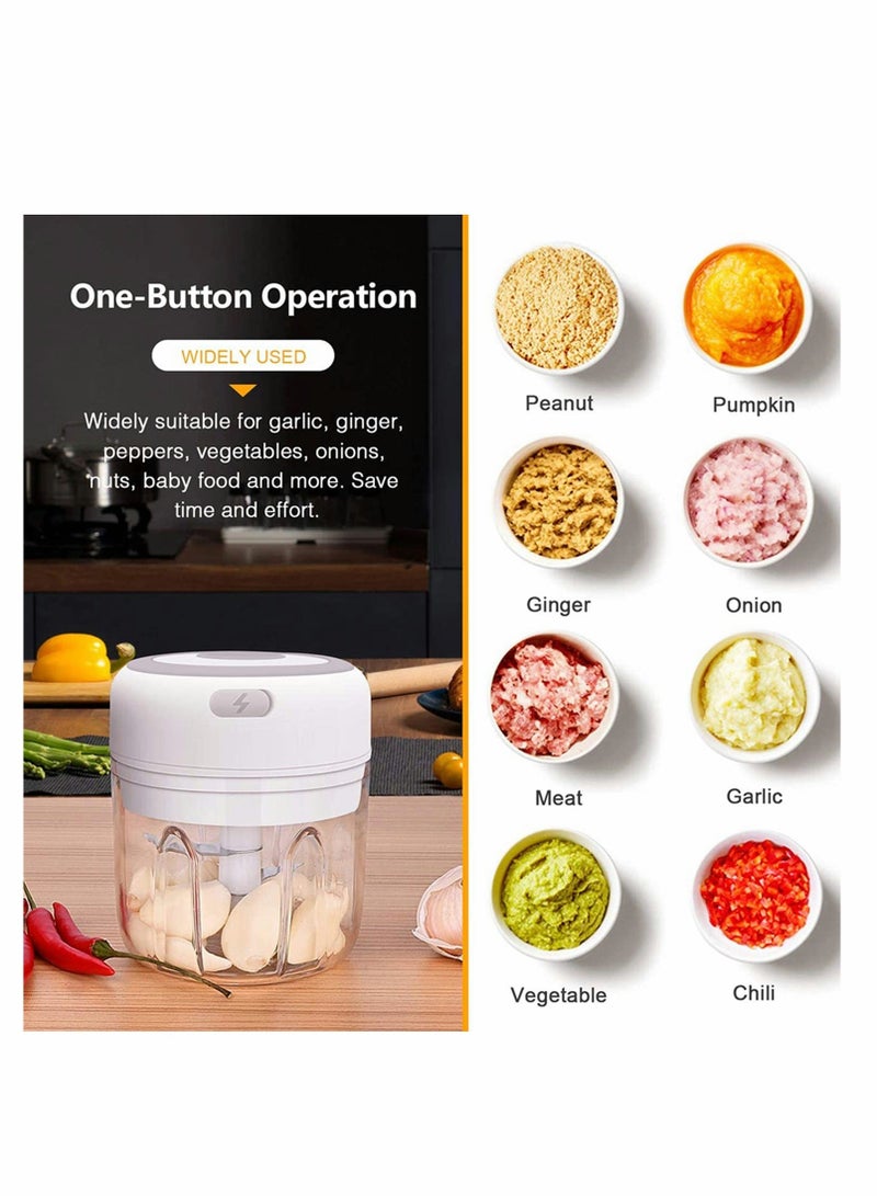 واي آند دي Electric Mini Garlic Chopper Wireless Portable Food with USB Charging Onion for Onions Vegetables Salad/ Pepper 100ML  - Image 3