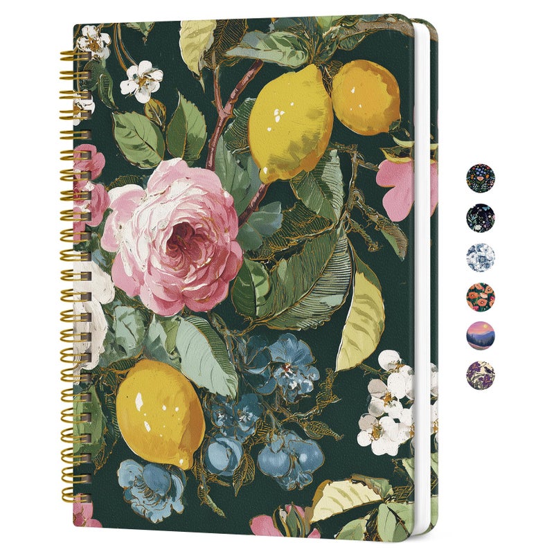 ZOTIA Lined Spiral Journal for Women, A5 Hardcover Cute Notebook for Work & Note Taking, Aesthetic Pretty Journal for Writing, 140 Pages, 6"x8", Colorful Painting - Image 1