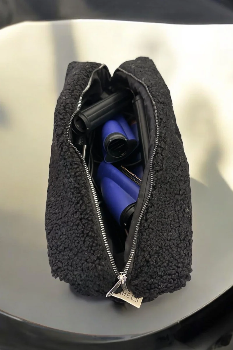 Teddy Plush Black Xl Size Bag Travel Bag For All Hair Styling