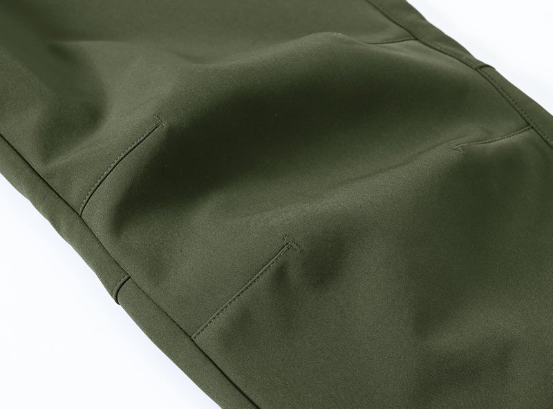 BASUDAM Men's Utility Work Pants Snow Waterproof Softshell Winter Fleece Lined Insulated Outdoor Mountain Army Green 36 - Image 4