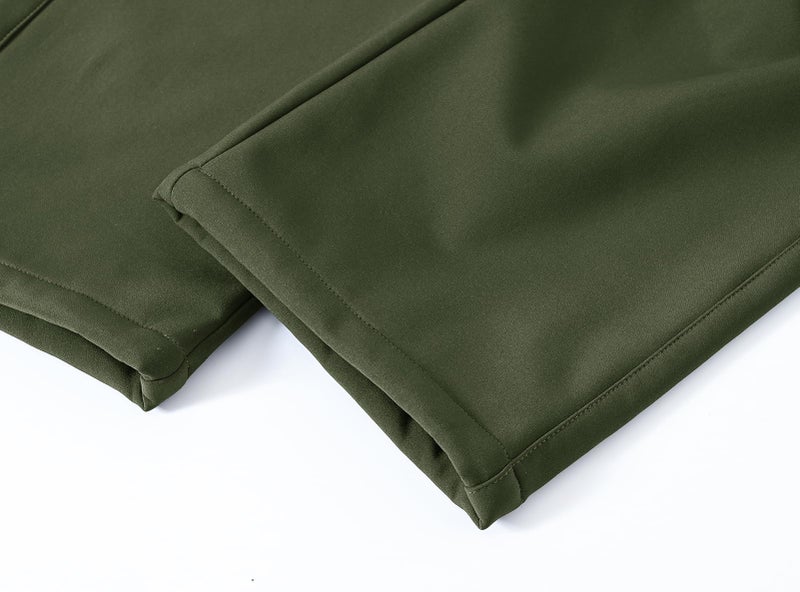 BASUDAM Men's Utility Work Pants Snow Waterproof Softshell Winter Fleece Lined Insulated Outdoor Mountain Army Green 36 - Image 5