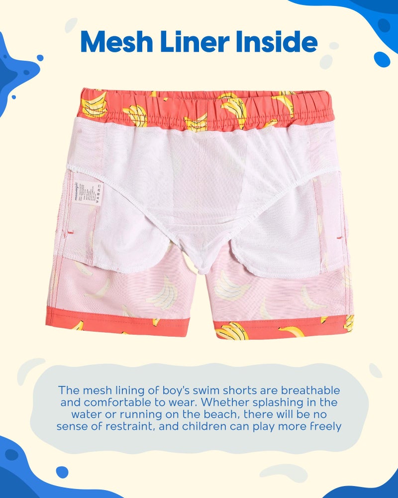maamgic Boys Swim Trunks Toddler Swim Shorts Little Boys Bathing Suit Swimsuit Toddler Boy Swimwear,Banana Orange,5 T - Image 3