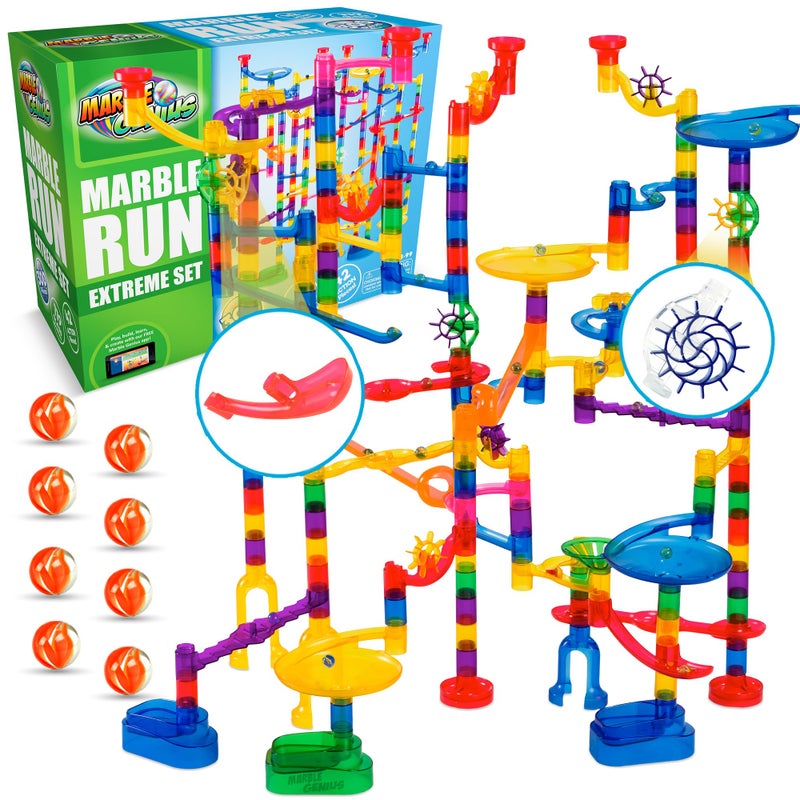 Marble Genius Marble Run Extreme Set STEM Toys  Maze Construction Building  300 Translucent Track Pieces  Glass Marbles for Family Kids Toddlers Ages 48  Fun Holiday Creative Gifts - Image 2