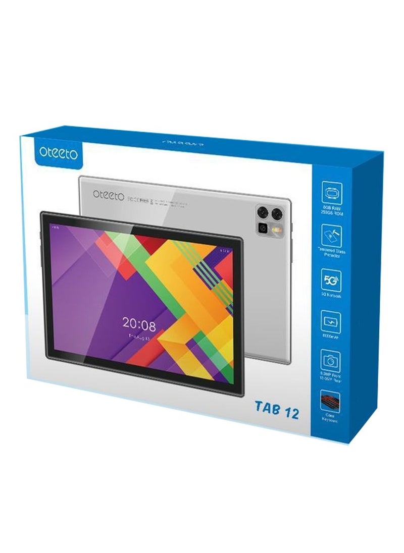 Oteeto - Oteeto Tab 12 5G Android Tablet 8 GB RAM 256 GB ROM 6000mAh Battery 10.1 inch Display with Dual SIM Support Grey - Image 1