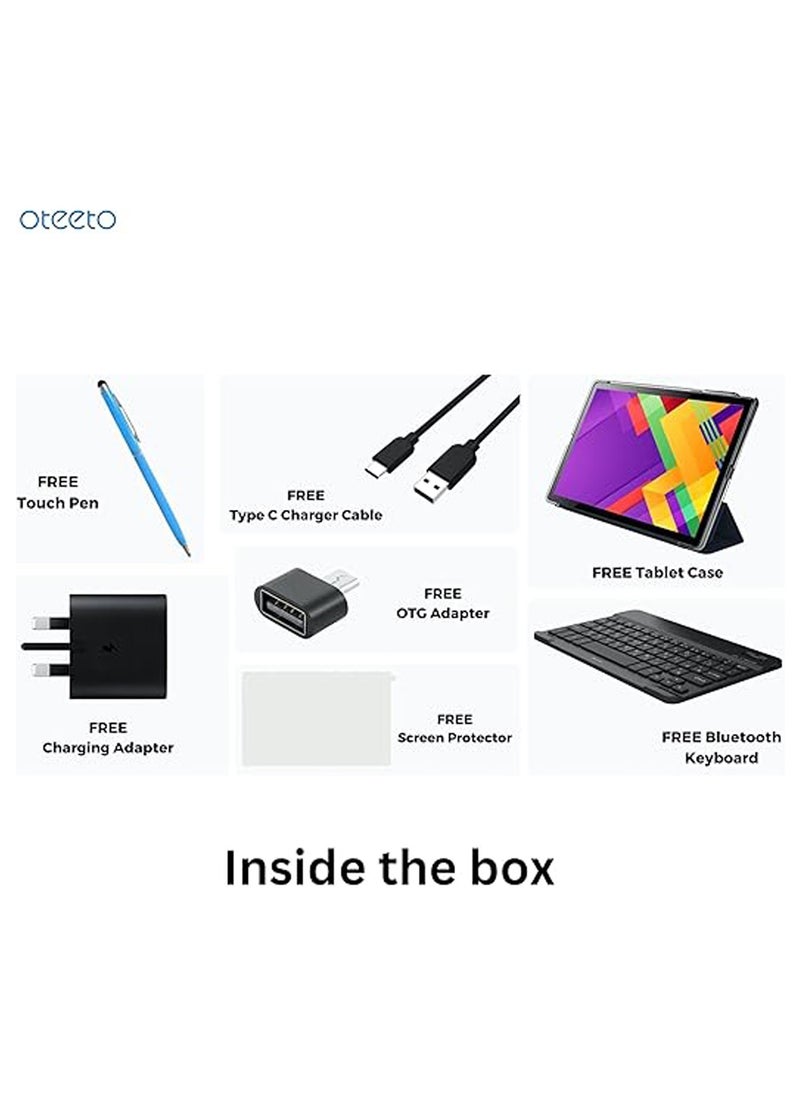 Oteeto - Oteeto Tab 12 5G Android Tablet 8 GB RAM 256 GB ROM 6000mAh Battery 10.1 inch Display with Dual SIM Support Grey - Image 1