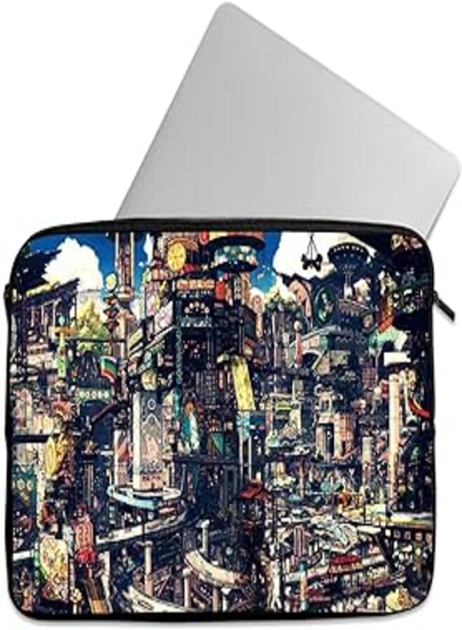 Tat TAT Printed Casual Zipper Tote Bag Sleeve for 15.6 Inch and 15 Inch (377) Laptop 