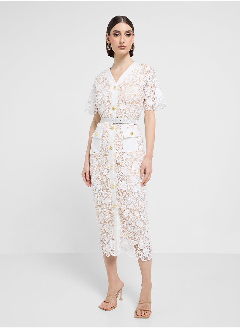 ELLA Lace Shirt Dress  - Image 1