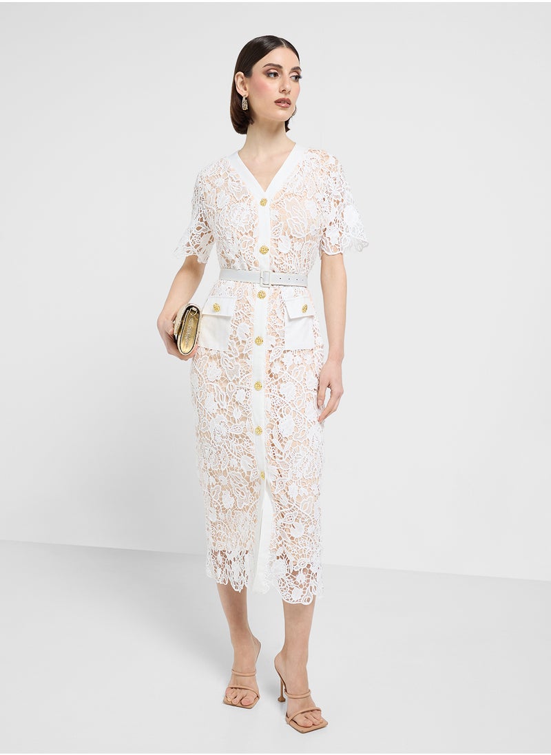 ELLA Lace Shirt Dress  - Image 4