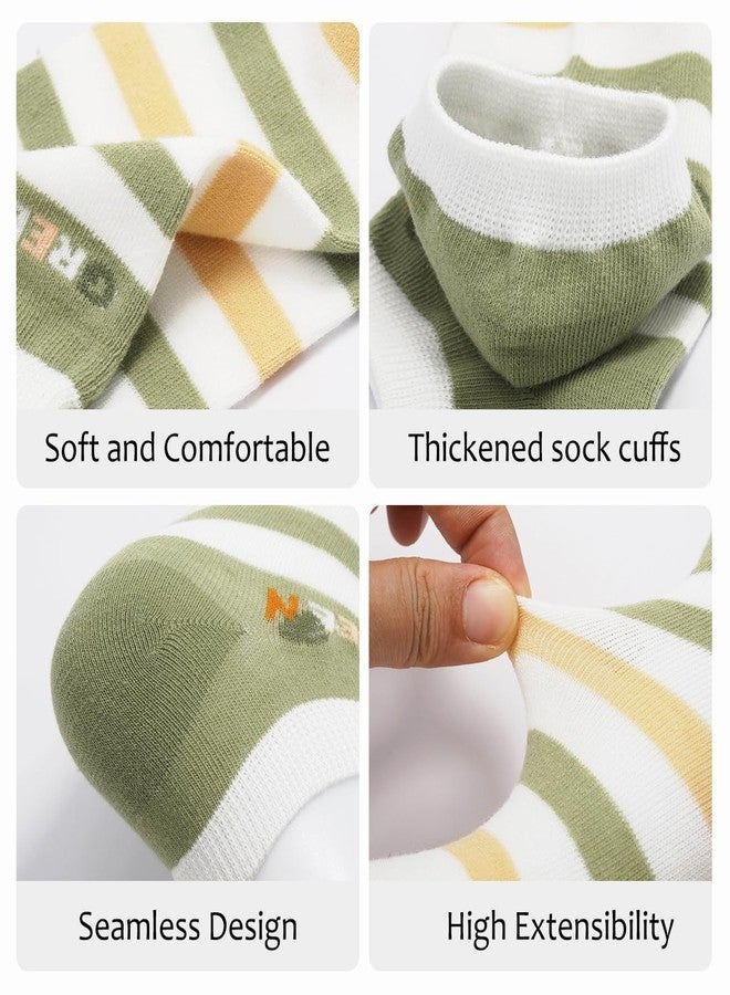 ميسو جوارب قصيرة من MESU للنساء، 5 أزواج، جوارب قصيرة لطيفة غير ظاهرة، لون أخضر مزهر - Image 4