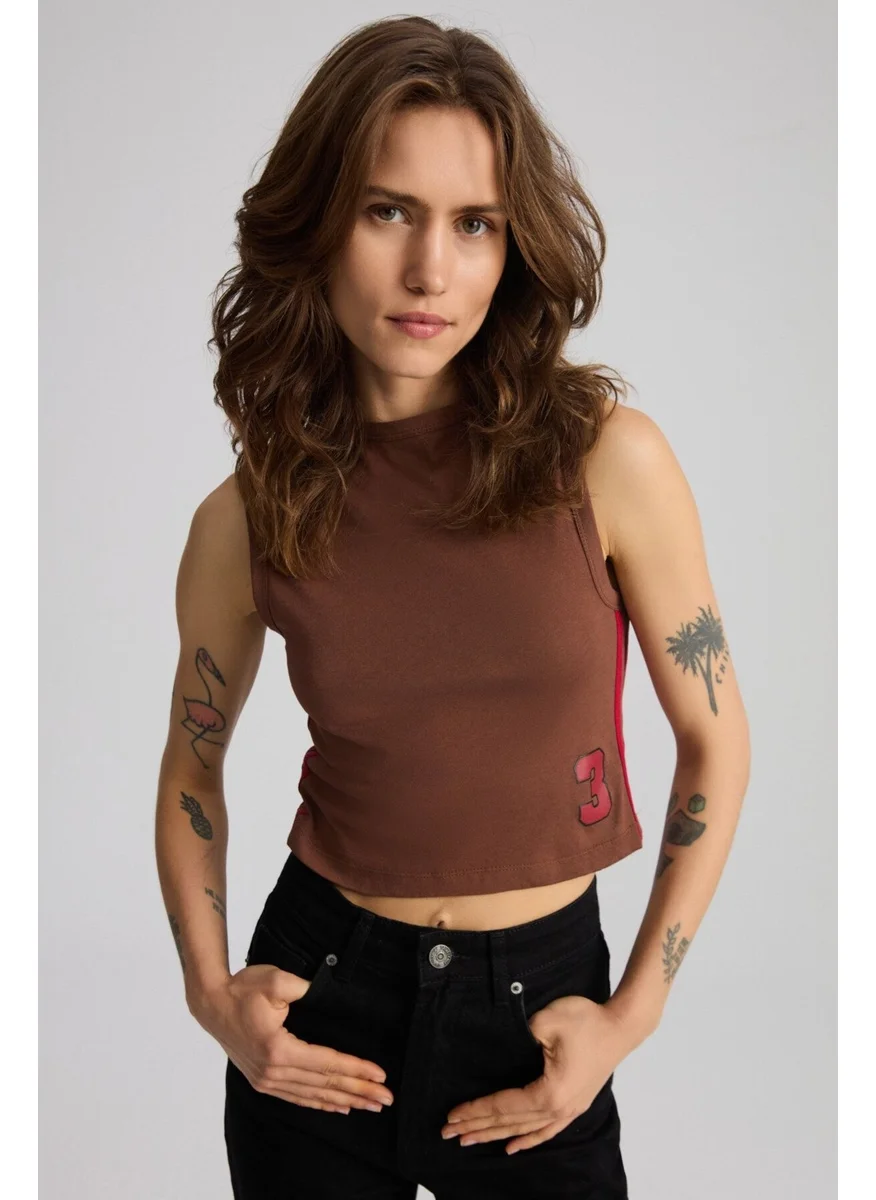 جريميلانج Yeslin Cotton Women's Brown T-Shirt