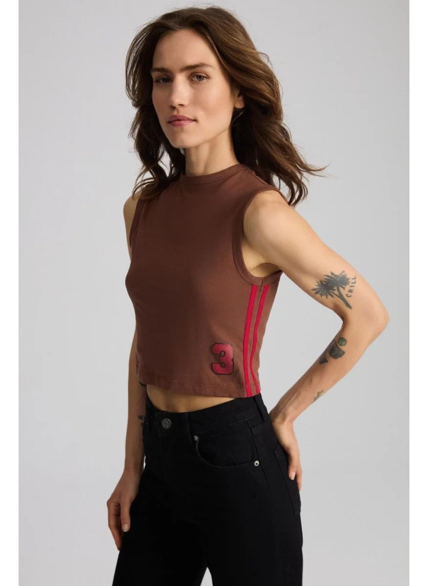 جريميلانج Yeslin Cotton Women's Brown T-Shirt