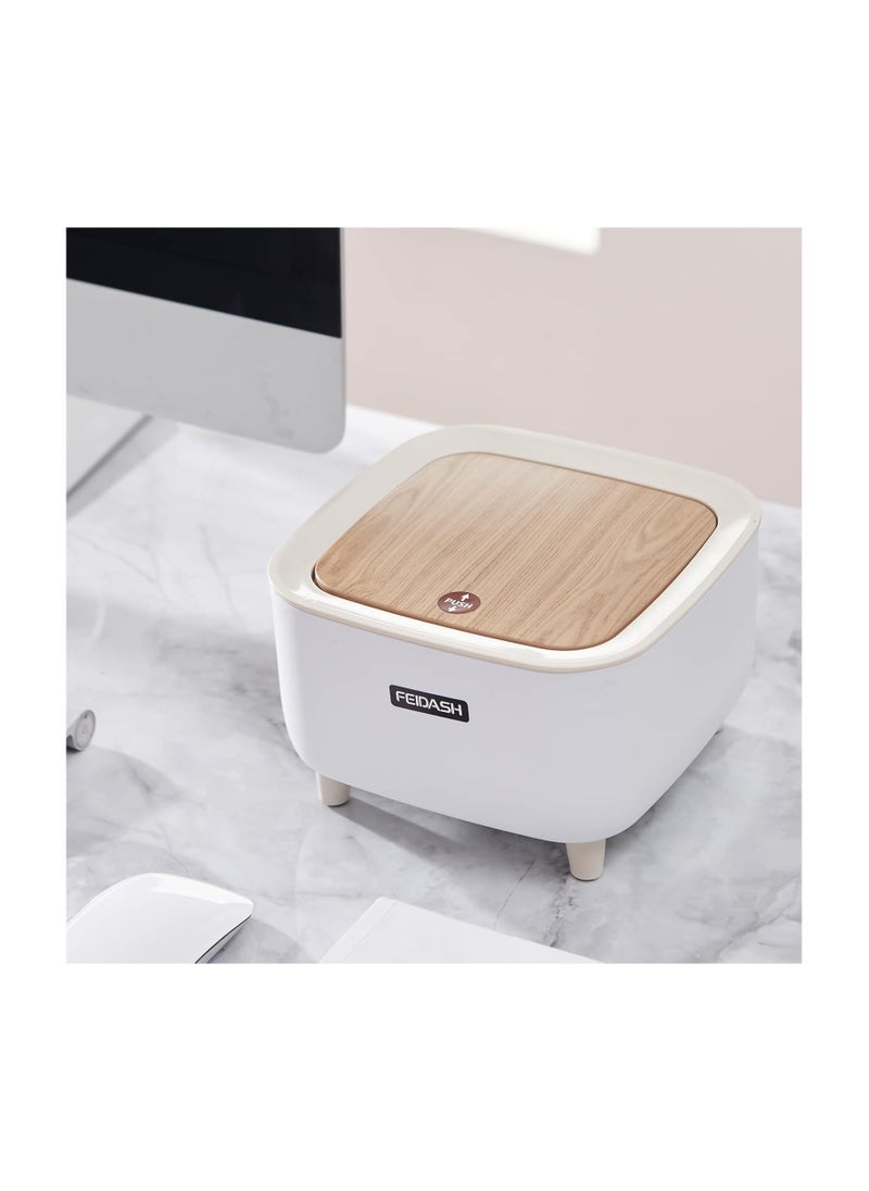 Generic - Mini Desk Trash Can, Tiny Desktop Garbage Can with Lid, Plastic Mini Waste Basket Countertop Trash Can for Office, Desktop, Bathroom Vanity and Coffee Bar, 0.5 Gallon - Image 1