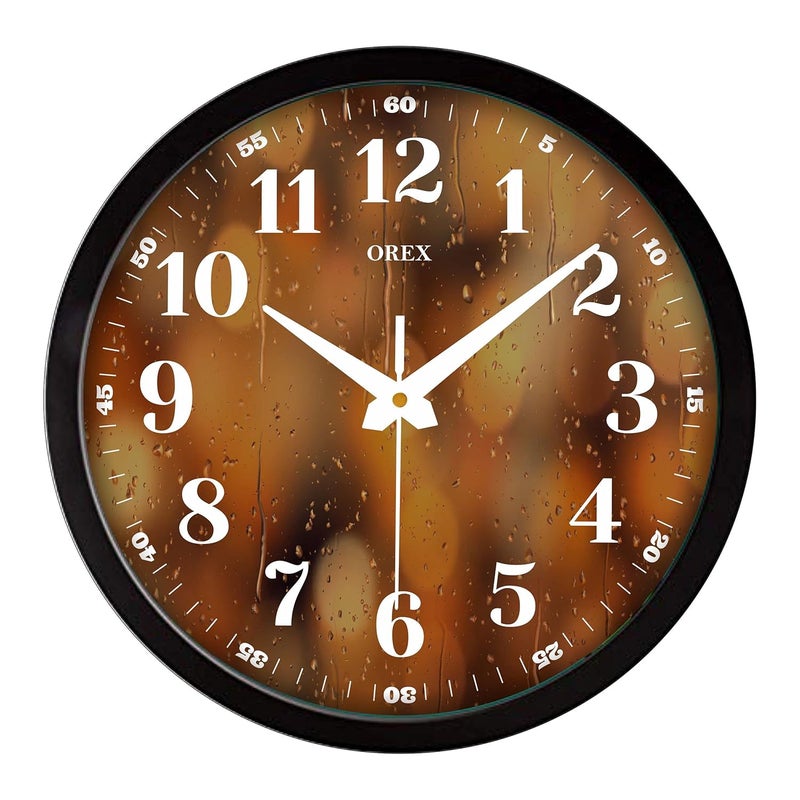 OREX OREX 12 Inch Plastic Quartz Wall Clocks for Home, Living Room, Bedroom, Office, Kids Room, Shop or Any Other Courner of Your Loving Hosue with Black Ring Wall Clock- 07  - Image 1