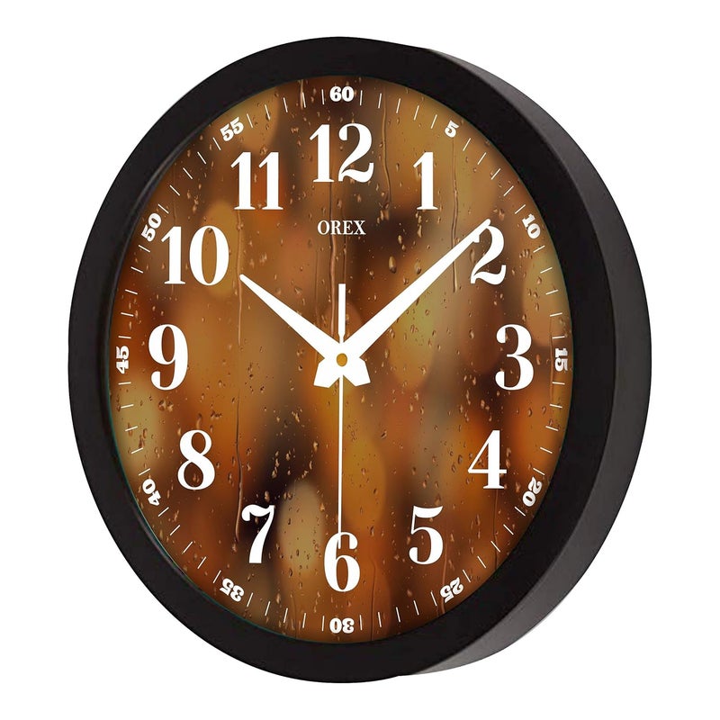 OREX OREX 12 Inch Plastic Quartz Wall Clocks for Home, Living Room, Bedroom, Office, Kids Room, Shop or Any Other Courner of Your Loving Hosue with Black Ring Wall Clock- 07  - Image 2