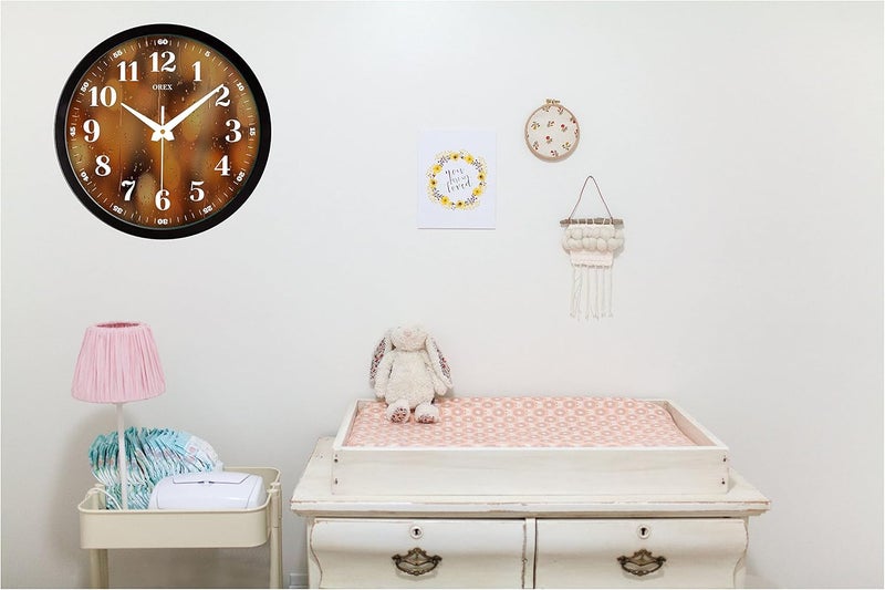 OREX OREX 12 Inch Plastic Quartz Wall Clocks for Home, Living Room, Bedroom, Office, Kids Room, Shop or Any Other Courner of Your Loving Hosue with Black Ring Wall Clock- 07  - Image 4