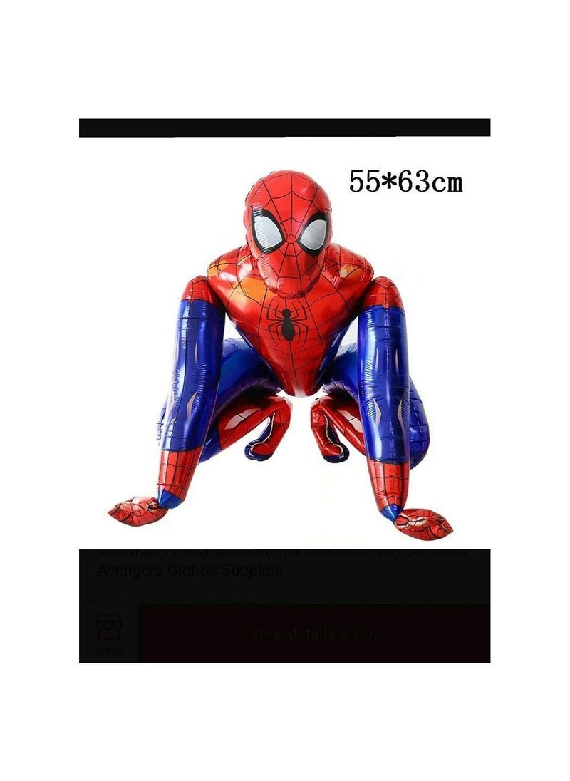 بارتي ويذ إيما خارق 3D حامل بالون متوسط الحجم لزينة عيد ميلاد طفل صغير (الرجل العنكبوت) - Image 2