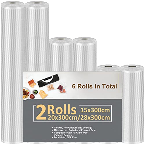 6 Rolls Vacuum Food Sealer Rolls Vacuum Sealer Bags 1515x300cm2020x300cm2828x300cm Vacuum Food Sealer Bags Vacuum Sealer Machine Bags