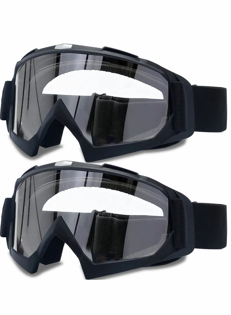 Youth ATV Motorcycle Goggles 2 Pack Windproof and Dust Proof Adult Dirt Bike Goggles for Racing - Image 1