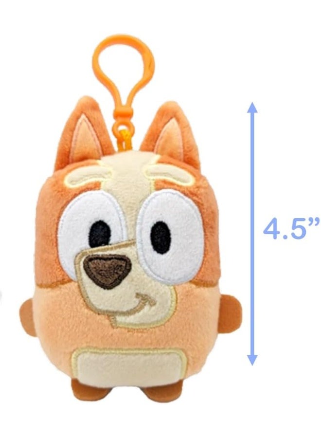 BLUEY دمى صغيرة من بونغو، دمى محشوة بطول 4.75 بوصة مع مشبك، مثالية للتعليق على الحقائب والحقائب المدرسية، للأعمار 3 سنوات فما فوق بونغو - Image 3
