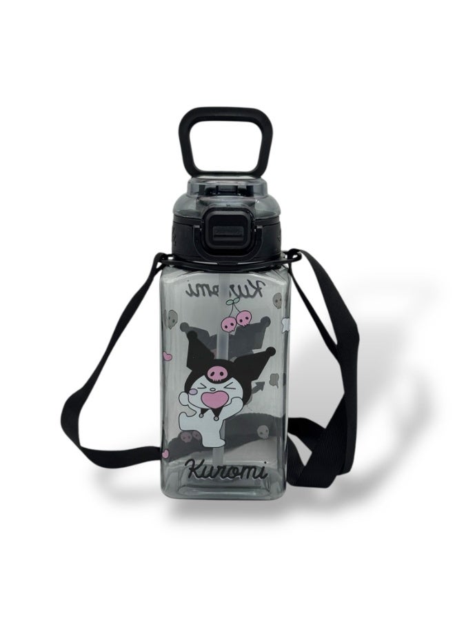 QSHOP QSHOP® Kids Water Bottle 800ml – School Bottle with Safety Lid and Straw, Ergonomic Handle and Carry Strap, Perfect for School, Club and Outdoor Activities  - Image 1