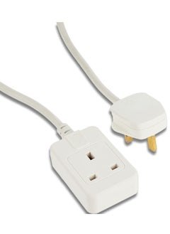 Brennenstuhl Brennenstuhl 2m Extension cable for indoor use perfect for home and office with 13A BS plug, White  - Image 1
