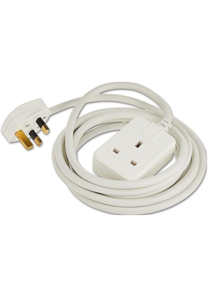 Brennenstuhl 2m Extension cable for indoor use perfect for home and office with 13A BS plug, White - Image 2