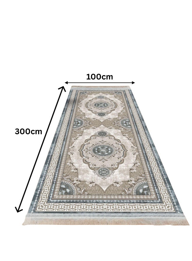 SMART HOME Long, padded, and soft hallway rug 300x100 cm – Bedroom and hallway rug – Modern geometric pattern floor rug – Luxurious entryway and corridor rug – Comfortable everyday home rug - Image 2