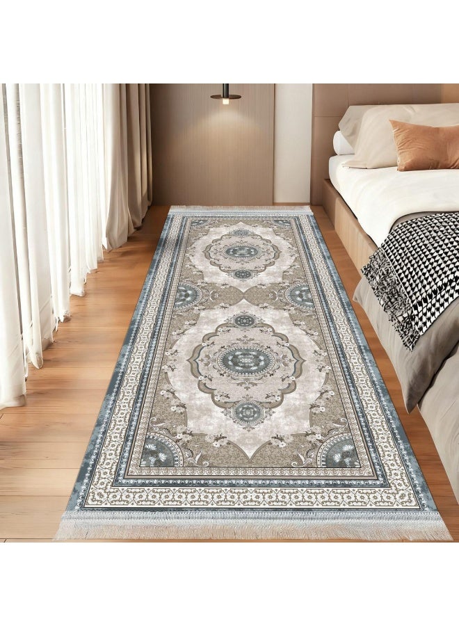 SMART HOME Long, padded, and soft hallway rug 300x100 cm – Bedroom and hallway rug – Modern geometric pattern floor rug – Luxurious entryway and corridor rug – Comfortable everyday home rug - Image 1