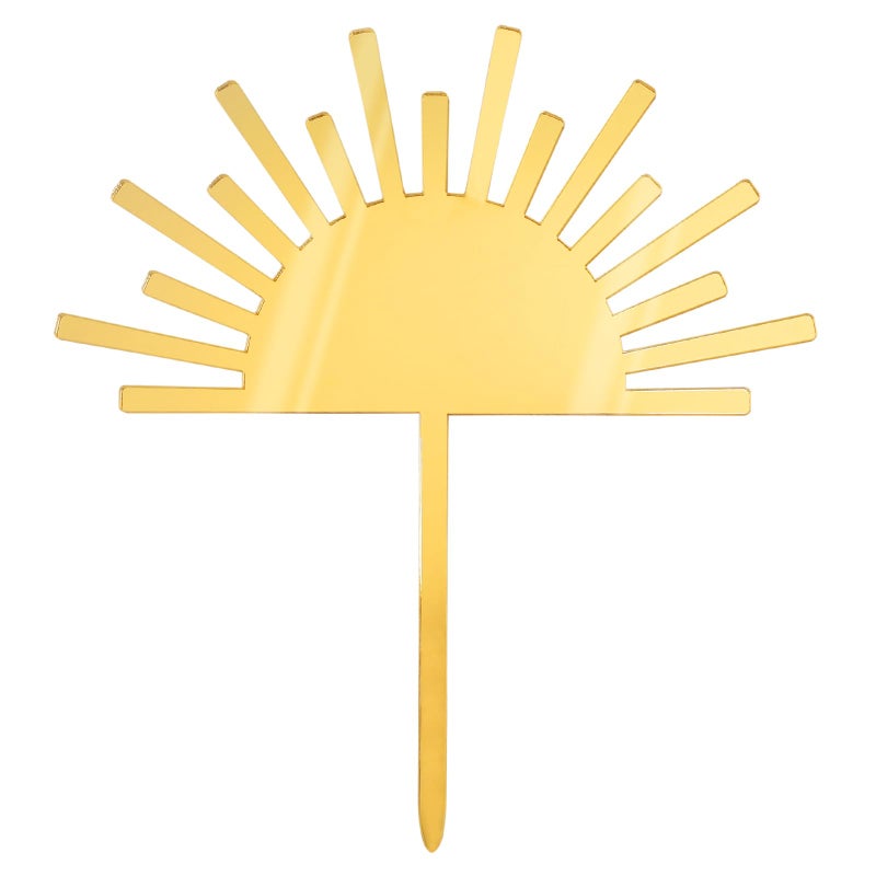 Huray Rayho Sun Acrylic Cake Topper Boho Theme Mirror Cake Topper for Photo Booth Props You Are My Sunshine Birthday Party Supplies First Trip Around the Sun Party Decoration - Image 1