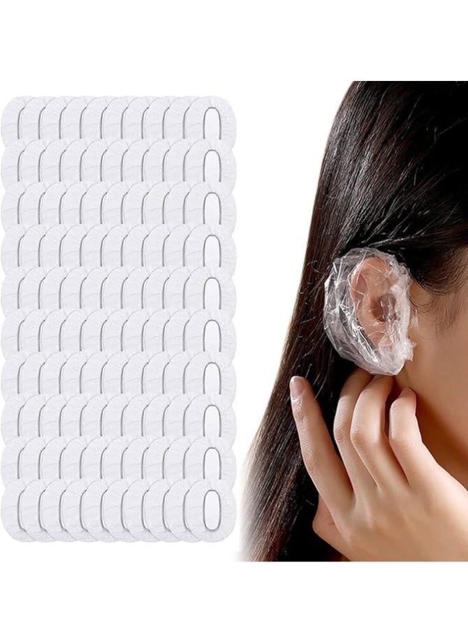 200pcs Disposable Ear Protectors Waterproof Ear Covers Plastic Shower Ear Protector Caps for Bathing Accessories Ear Cover Caps for Hair Dye Spa Salon, One Size