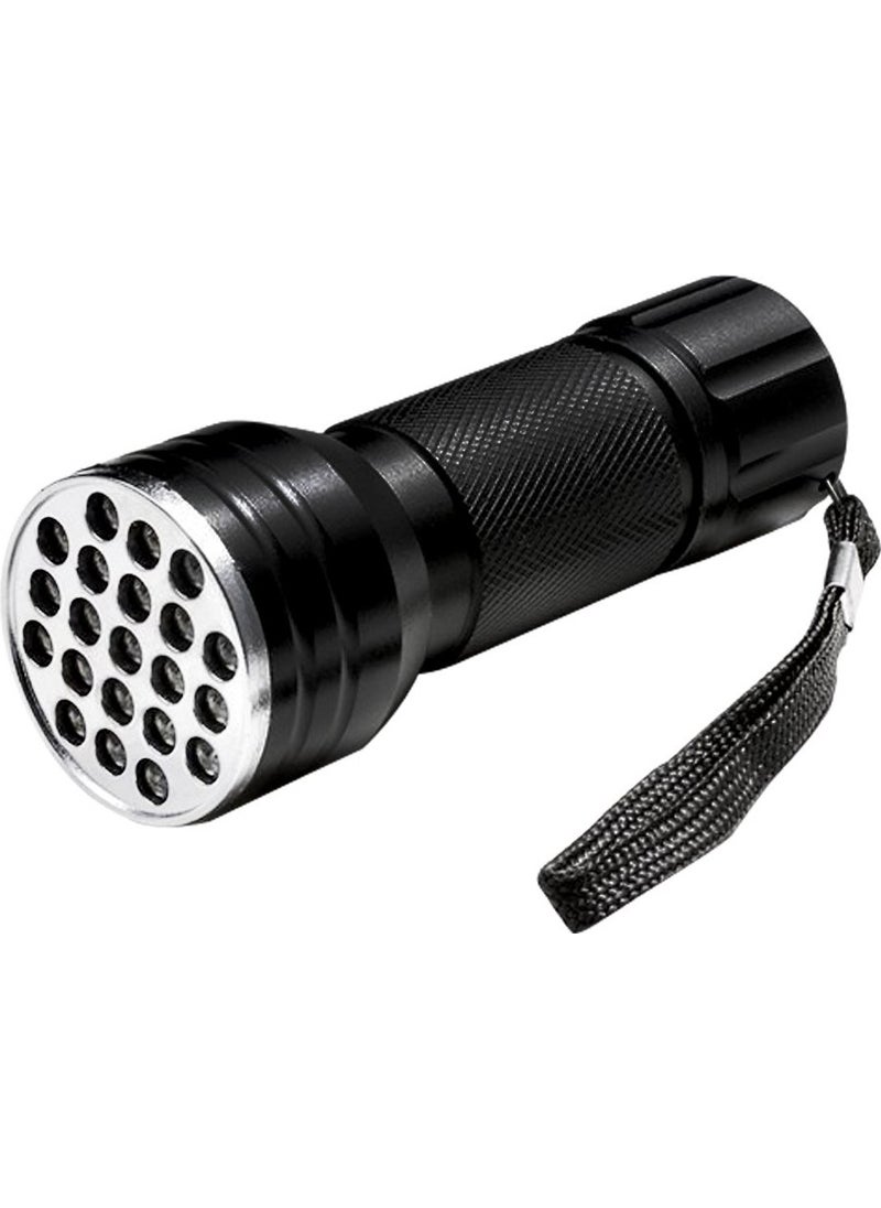BYR Powermaster PM-6351 UV Ray 21 LEDs 10 cm Metal Case Battery Operated Flashlight [ tek]  - Image 2